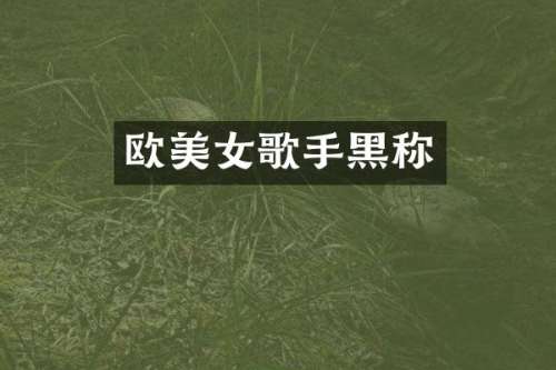 欧歌手黑称