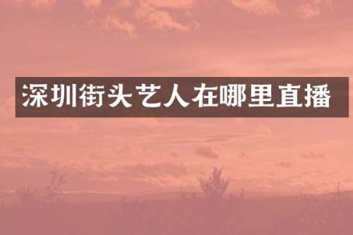 深圳街头艺人在哪里直播