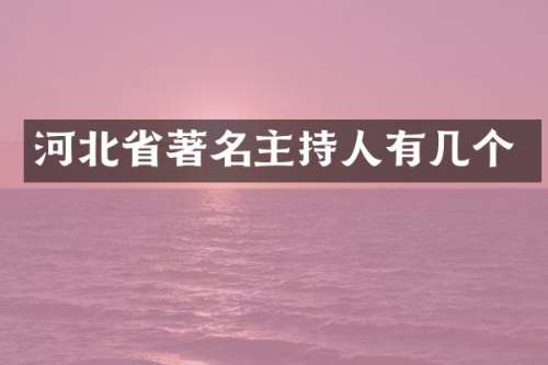 河北省著名主持人有几个