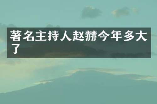 著名主持人赵赫今年多大了