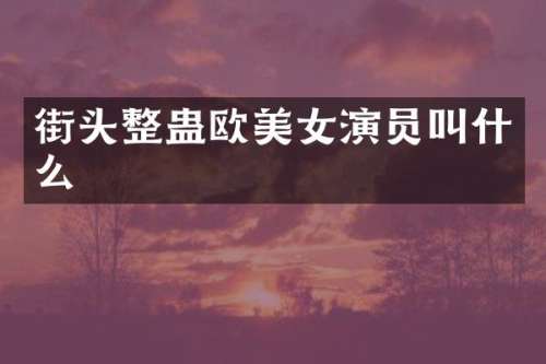 街头整蛊欧演员叫什么