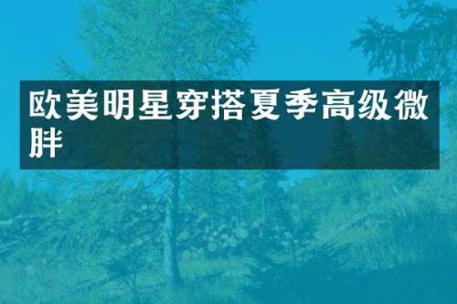 欧美明星穿搭夏季高级微胖