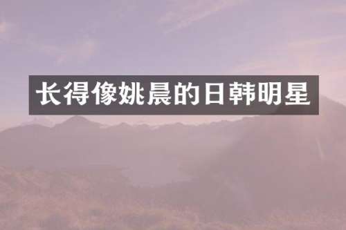 长得像姚晨的日韩明星