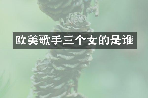 欧美歌手三个女的是谁
