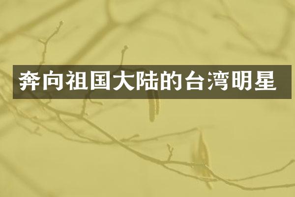 奔向祖国大陆的台湾明星