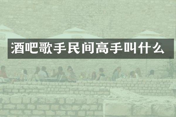 酒吧歌手民间高手叫什么