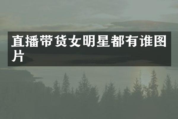 直播带货女明星都有谁图片