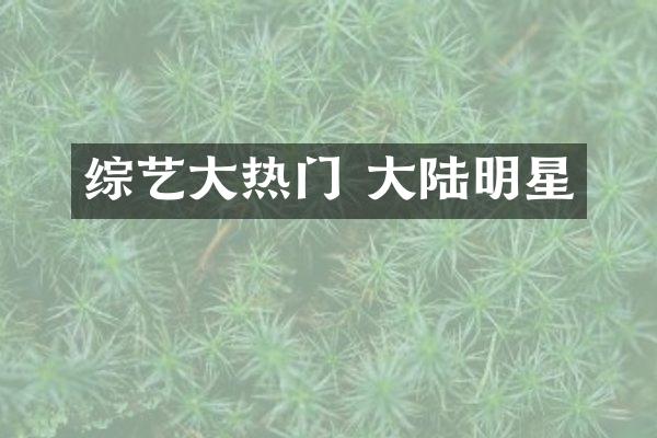 综艺大热门 大陆明星