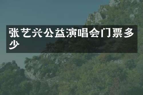 张艺兴公益演唱会门票多少