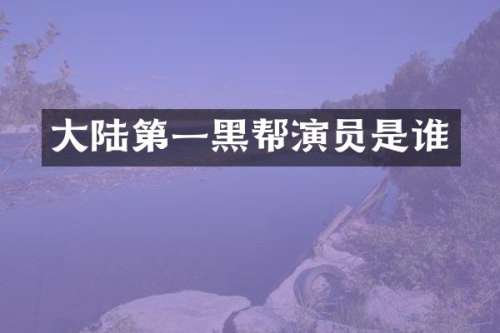 大陆第一黑帮演员是谁