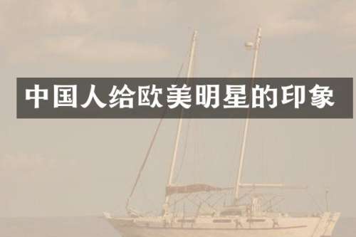 中国人给欧美明星的印象