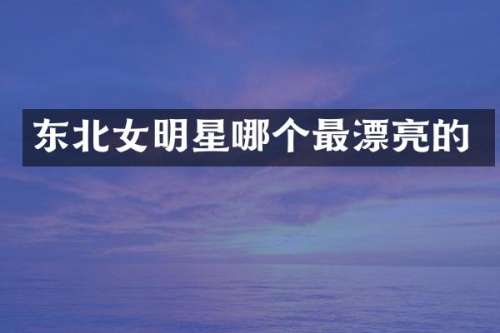 东北女明星哪个最漂亮的