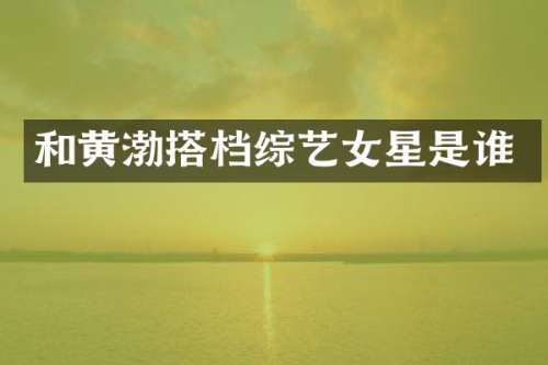 和黄渤搭档综艺女星是谁