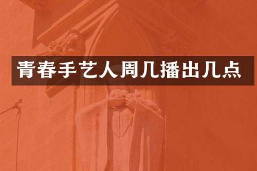 青春手艺人周几播出几点