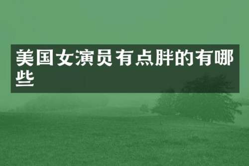 美国女演员有点胖的有哪些