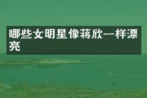 哪些女明星像蒋欣一样漂亮