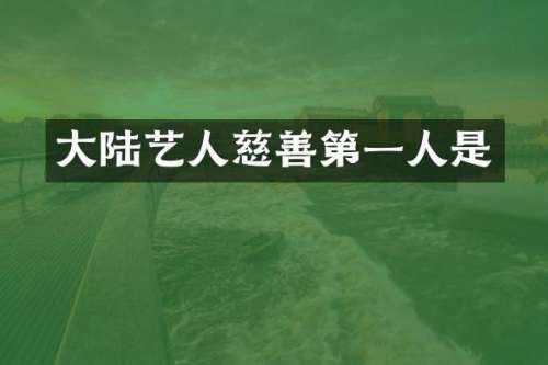 大陆艺人慈善第一人是
