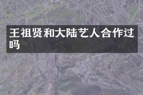 王祖贤和大陆艺人合作过吗