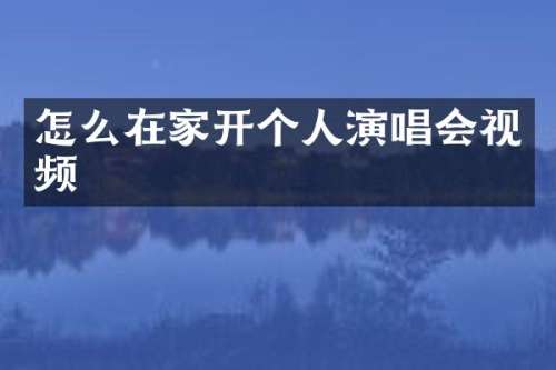 怎么在家开个人演唱会视频