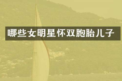 哪些女明星怀双胞胎儿子
