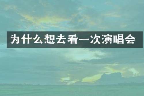 为什么想去看一次演唱会