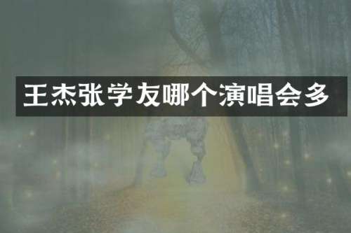 王杰张学友哪个演唱会多