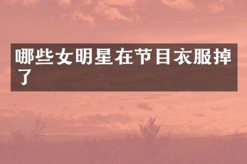 哪些女明星在节目衣服掉了