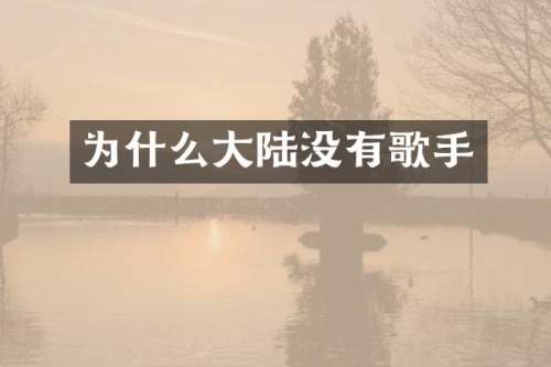 为什么大陆没有歌手