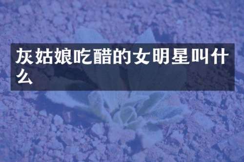 灰姑娘吃醋的女明星叫什么