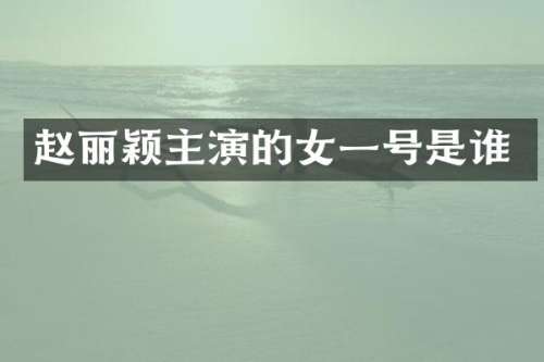 赵丽颖主演的女一号是谁