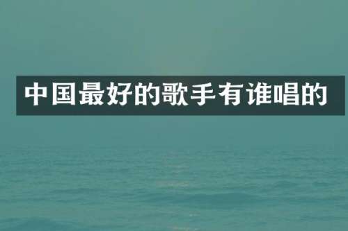 中国最好的歌手有谁唱的