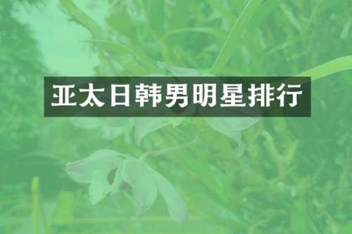 亚太日韩男明星排行