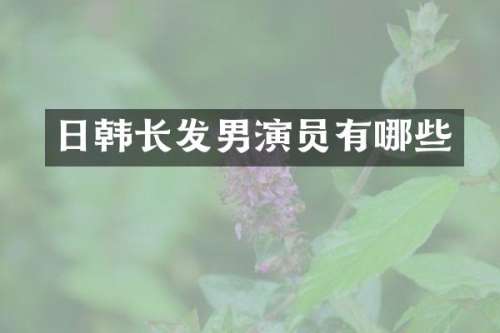 日韩长发男演员有哪些