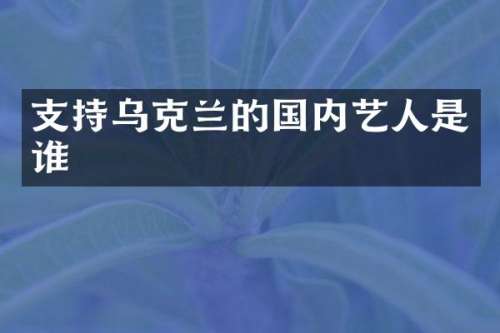 支持乌克兰的国内艺人是谁