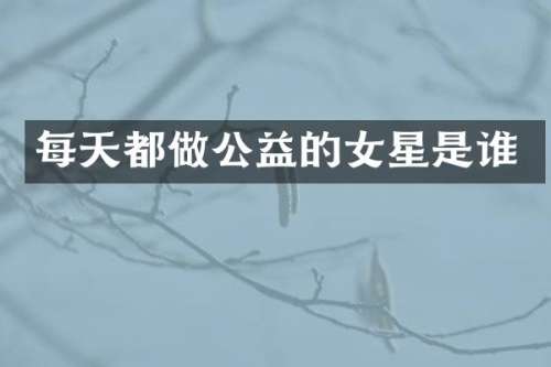 每天都做公益的女星是谁
