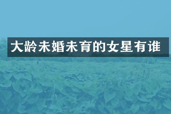 大龄未婚未育的女星有谁