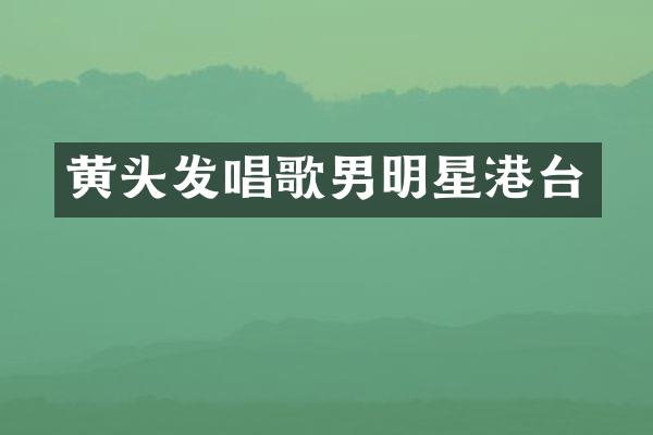黄头发唱歌男明星港台