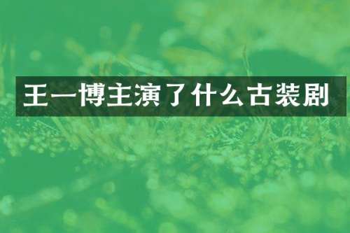 王一博主演了什么古装剧