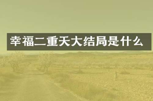 幸福二重天大结局是什么