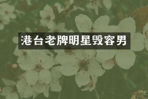 港台老牌明星毁容男