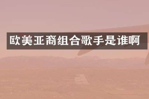 欧美亚裔组合歌手是谁啊