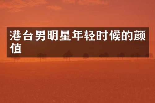 港台男明星年轻时候的颜值