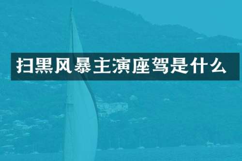 扫黑风暴主演座驾是什么