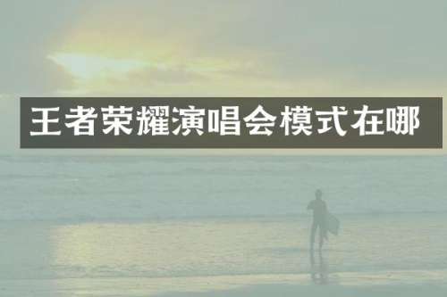 王者荣耀演唱会模式在哪