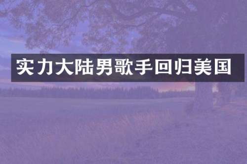 实力大陆男歌手回归美国
