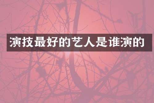 演技最好的艺人是谁演的