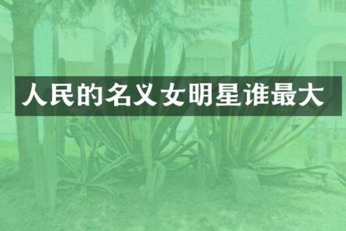 人民的名义女明星谁最大