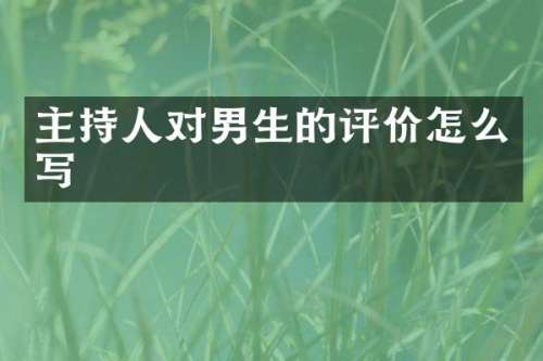 主持人对男生的评价怎么写