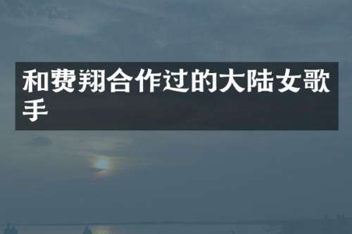 和费翔合作过的大陆女歌手