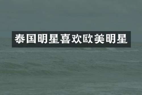 泰国明星喜欢欧美明星
